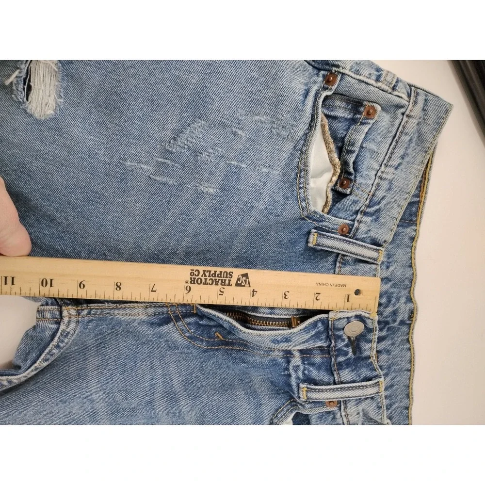 Levis 502 Jeans Regular Taper Blue 30x32 Distressed Grunge